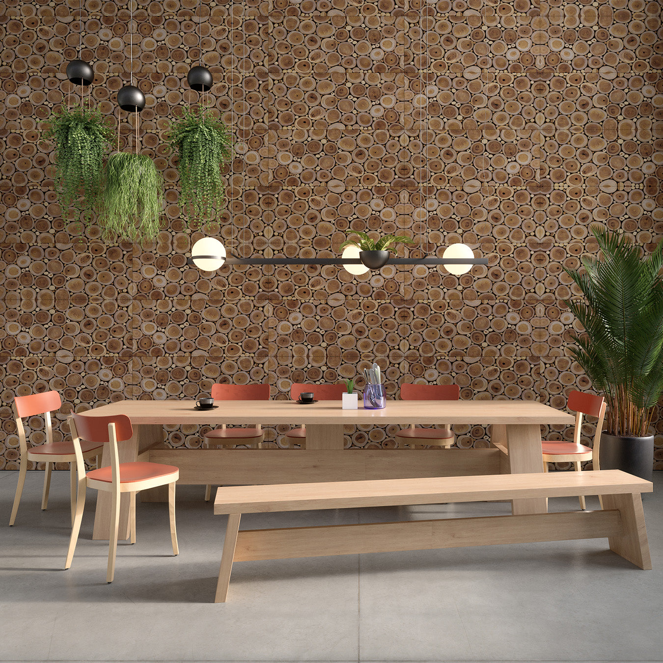 Teak Log Panel