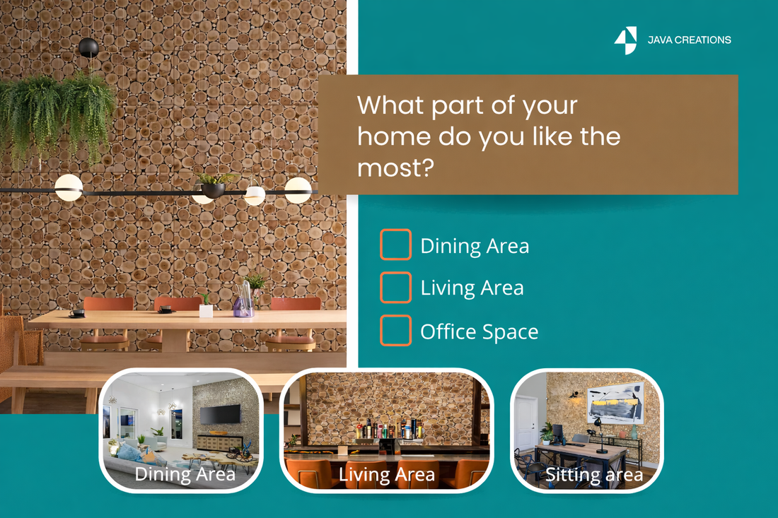 Wooden wall paneling made from real teak wood in a modern dining area, showcasing best wood wall paneling designs with textured 3D wood panels for stylish home interiors