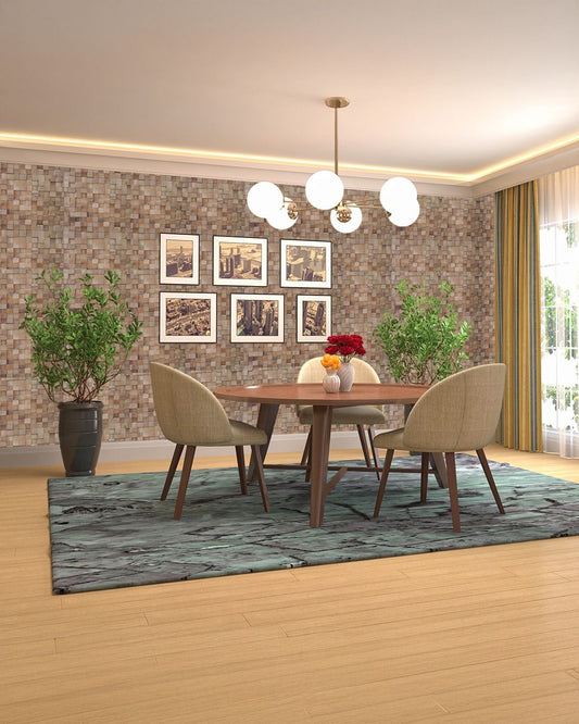 Teak Tiny block wall panel