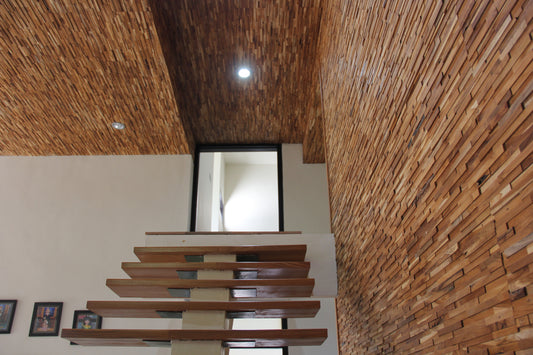 Teak Matrix wooden wall panels in luxury home design